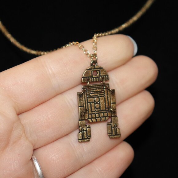 Gold R2-D2 necklace Star Wars 18-20" - Picture 1 of 5